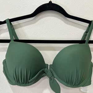 Hollister Green bikini top with tie detail 36B